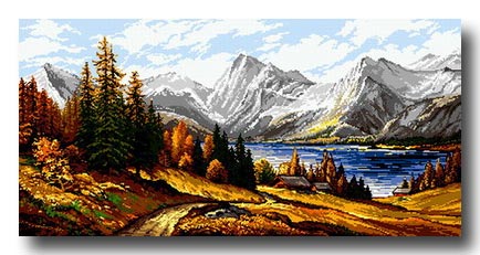 Paesaggio di montagna mezzo punto