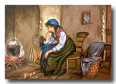 donna pensierosa mezzo punto